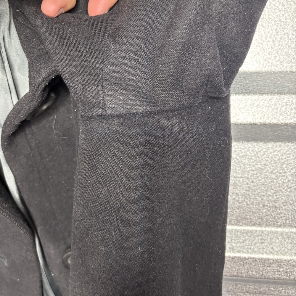 J Crew Mens Black Wool Blend Button Up Funnel Neck Coat **NO SIZE** - Picture 13 of 16